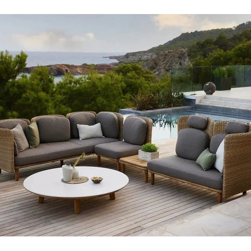 Arch coffee table w/ teak table top