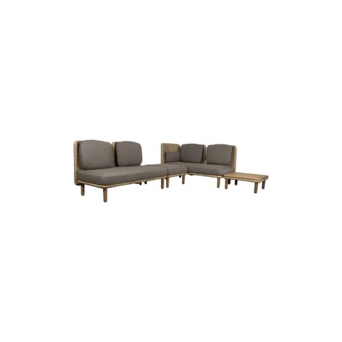 Arch corner sofa w/ low backrest &amp; table (1)