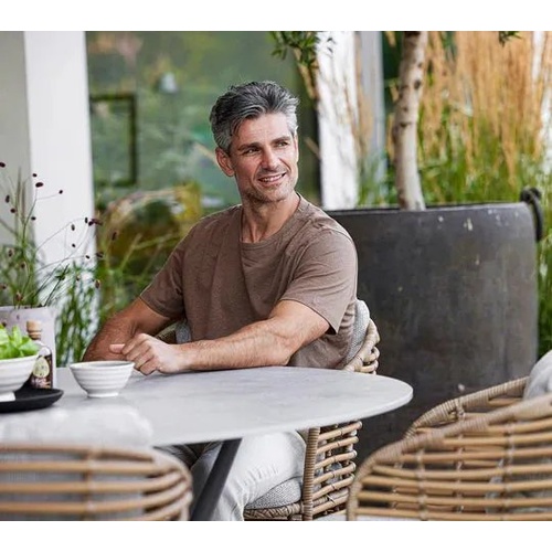 Joy dining table, dia. 144 cm (w/teak dia. 120 cm)